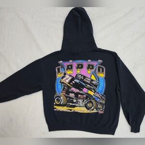 Mens Sz L Black Brian Leppo Hoodie in Perfect Condition w No Flaws